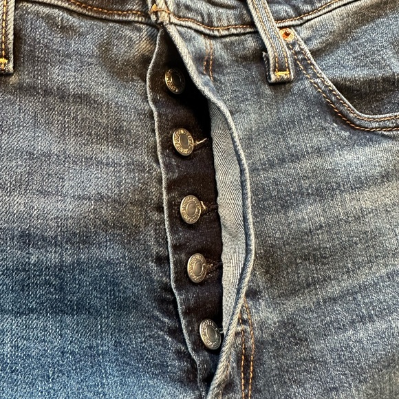 Levi’s Ribcage Straight Ankle Jeans 31x 26 High Rise Button Fly Stretchy Blue - Picture 11 of 11